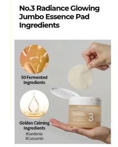 Numbuzin – No.3 Radiance Glowing Jumbo Essence Pad – Dischete faciale pentru luminozitate si hidratare – 70 buc - Img 4