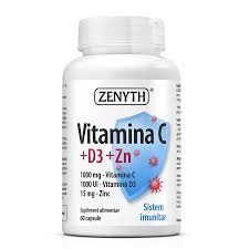 Vitamina C+D3+Zn – 60 capsule vegetale – Zenyth