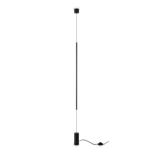 Lampa LED suspendata tip lampadar minimalist Filo pt negru