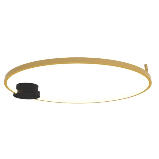 Lustra aplicata LED design inelar Ring auriu, 80cm - Img 1