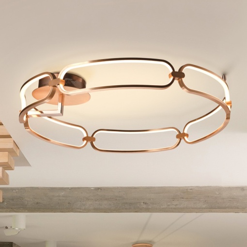 Lustra LED aplicata design ultra-modern, dimabila cu telecomanda, 80cm Colette auriu roze