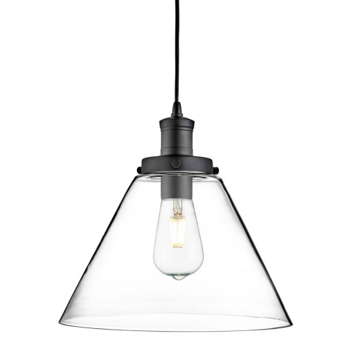 Lustra / Pendul design modern Pyramid negru/clar 3228BK SRT