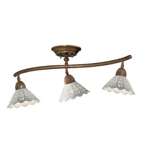 Plafonier rustic fabricat manual 3 brate Fiori di Pizzo 065.21.OC