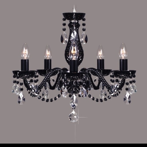 Candelabru cristal Bohemia L11 808/05/1-A, 6 black; F black, Ni