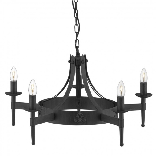 Candelabru stil rustic Cartwheel 5L 2425-5BK SRT