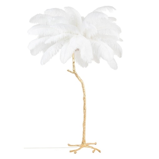 Lampa de podea design spectaculos cu pene de strut Palmier