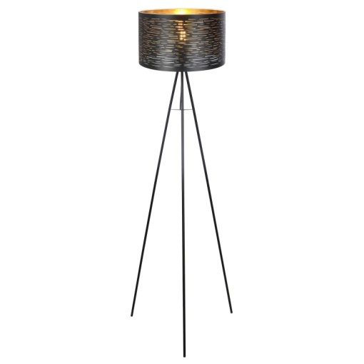 Lampadar cu trepied design modern TUNNO negru, auriu 15342S GL