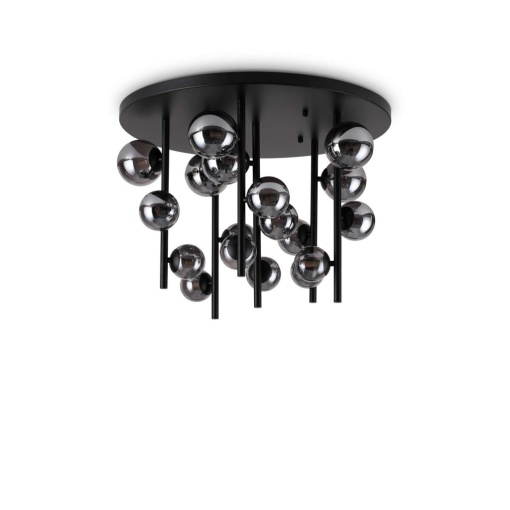 Lustra aplicata design modern Perlage pl18 negru/fumuriu