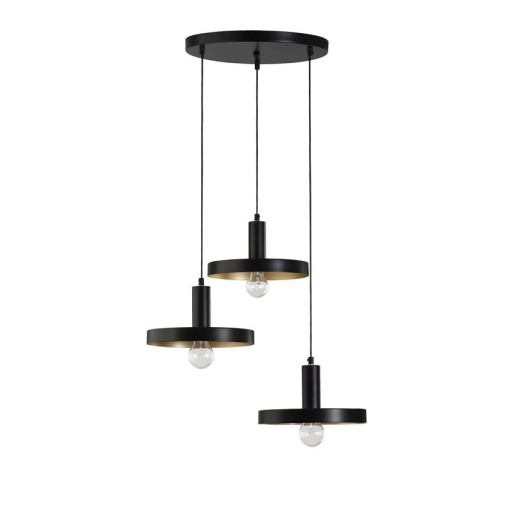 Lustra cu 3 pendule design modern Garni negru/auriu NVL-9417051