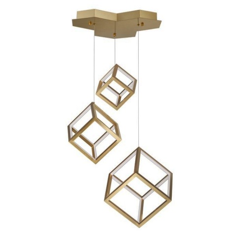 Lustra cu 3 pendule LED design modern geometric GABBIA auriu NVL-9818232