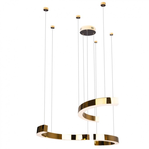 Lustra LED dimabila cu 3 pendule aurii suspendate LOTUS P0394 MX