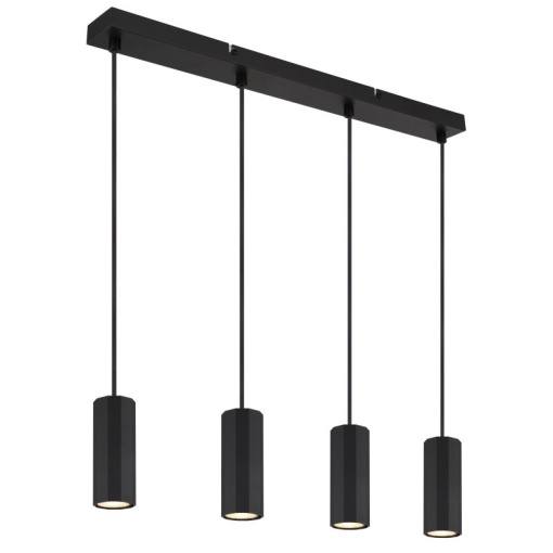 Lustra suspendata cu 4 Spoturi metal negru JAMES