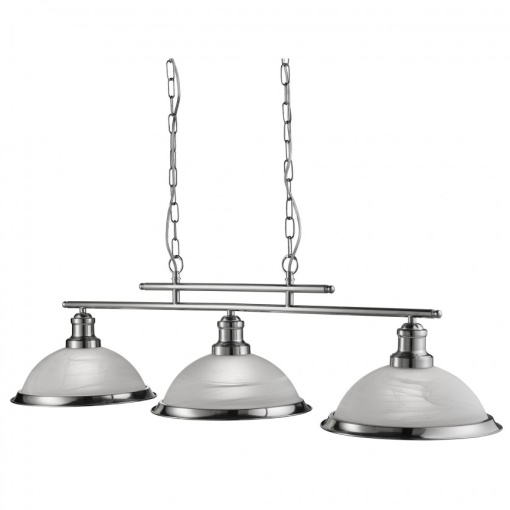 Lustra suspendata design clasic Bistro 3L argintiu satin 2683-3SS SRT
