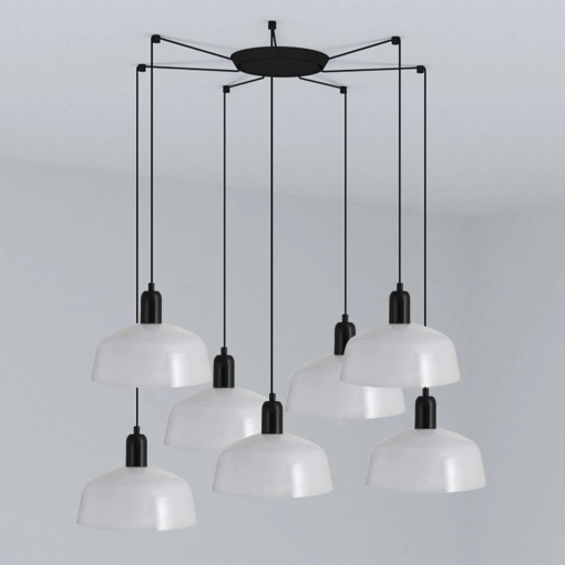 Lustra suspendata design modern TATAWIN M 7L alb
