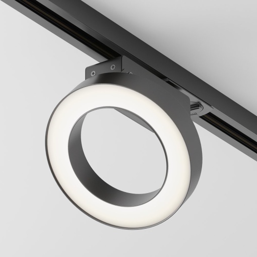Spot LED, accesoriu pentru sinele monofazate Unity, Rim negru 3000K
