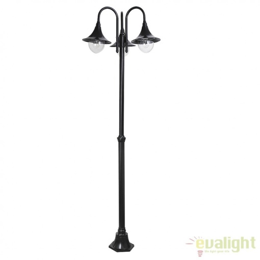Stalp de exterior clasic cu 3 brate, inaltime 206cm, IP44, Konstanz 8248 RX
