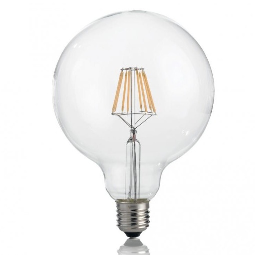 Bec LED E27 8W GLOBO D125 TRASPARENTE 3000K 101347
