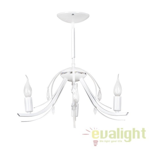 Candelabru alb cu 3 brate, LUMIA 3 WHITE 317/3 EMB
