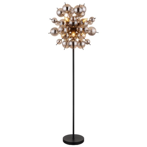 Lampadar design modern UDO 6L negru/fumuriu