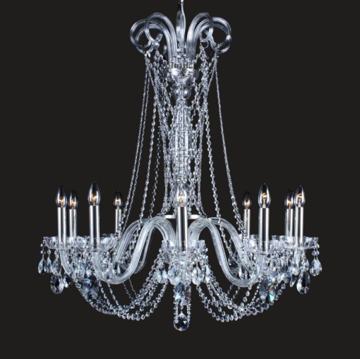 Lustra 10 brate cristal Bohemia L11 918/10/1-A SILVER LIP