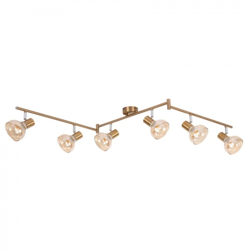 Lustra aplicata design modern Holly 6L auriu/amber - Img 1