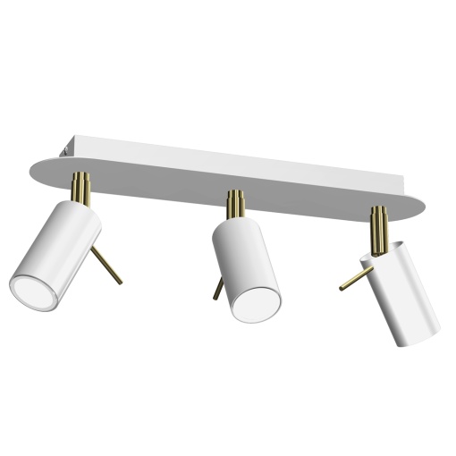 Lustra cu 3 spoturi mini GU10 directionabile design modern PRESTON GOLD alb, auriu