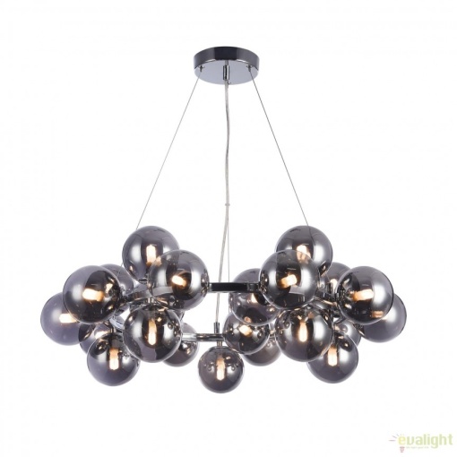 Lustra deosebita cu 25 de surse de lumina Dallas, crom/ fumuriu MYMOD548PL-25CH