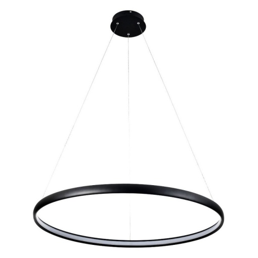 Lustra LED design modern circular CARLO negru mat, diametru 80cm