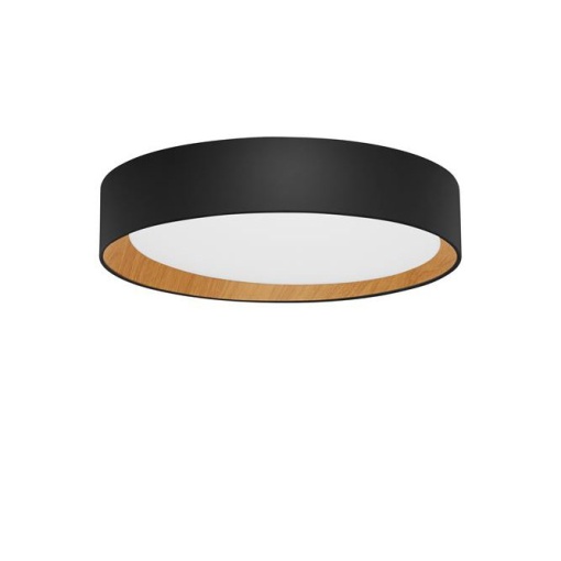 Plafoniera LED dimabila design modern STAKE negru/lemn 35cm