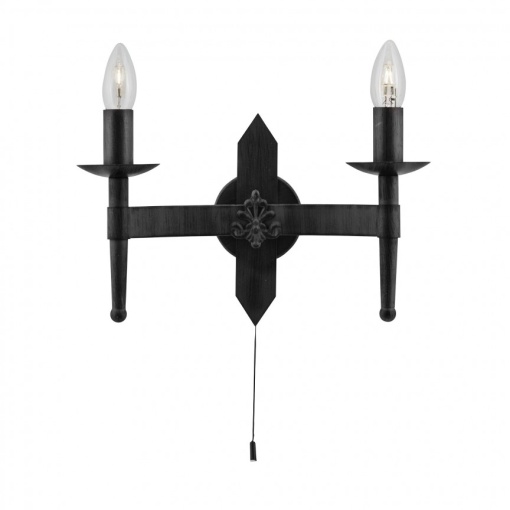 Aplica de perete stil rustic Cartwheel 2422-2BK SRT