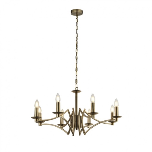 Candelabru clasic cu 8 brate stil elegant Ascot alama antic 41312-8AB SRT