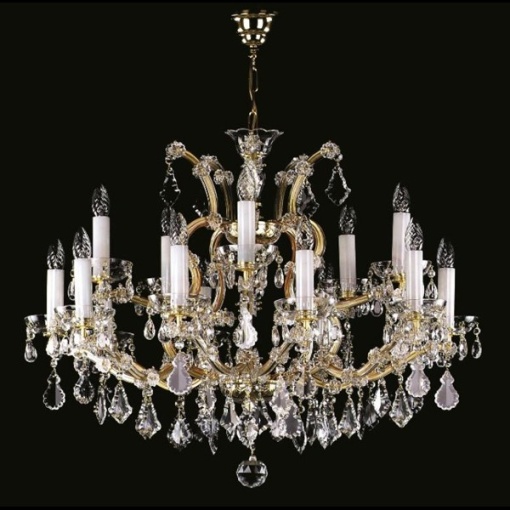 Candelabru Cristal Bohemia Exclusive 15 brate MARIA TEREZIA 14 pendle CE