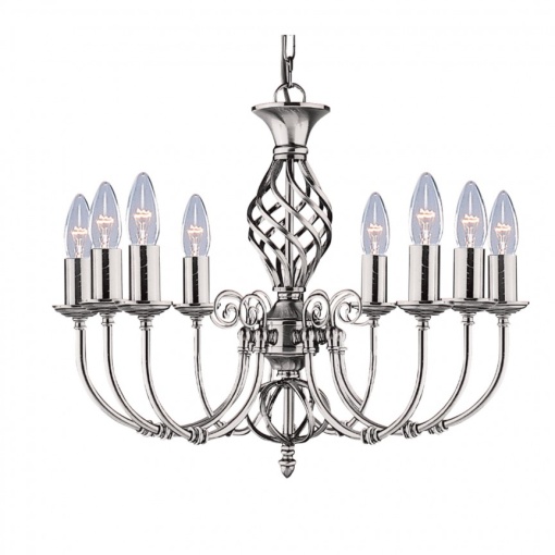Candelabru elegant stil clasic Zanzibar argintiu 8L 4489-8 SRT