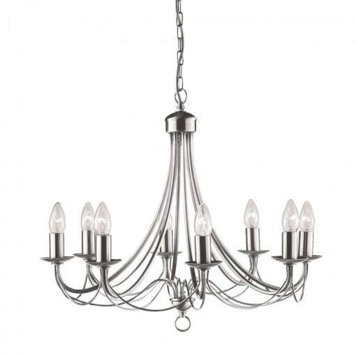 Candelabru traditional stil clasic Maypole argintiu 8L 6348-8SS SRT
