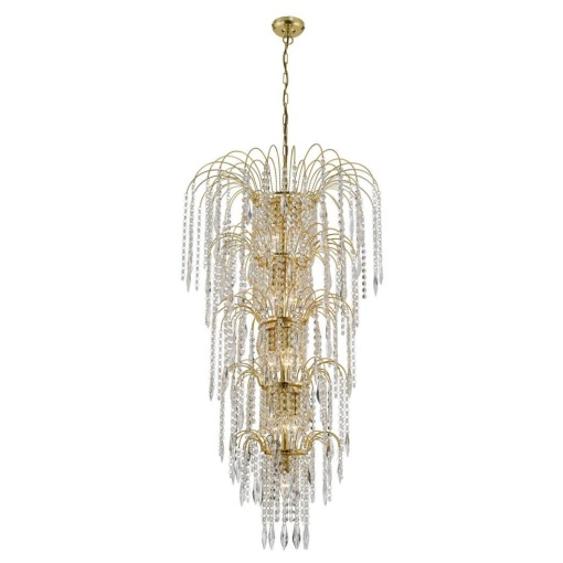 Lustra cristal casa scarii design LUX Waterfall gold 13L