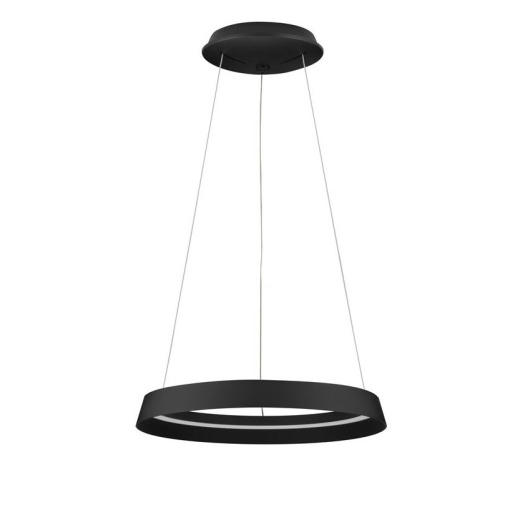 Lustra LED suspendata design modern circular ORMI negru D-45cm - Img 1