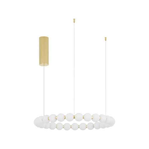 Lustra LED suspendata, dimabila, deosebita design lux PERLA opal, auriu 62cm