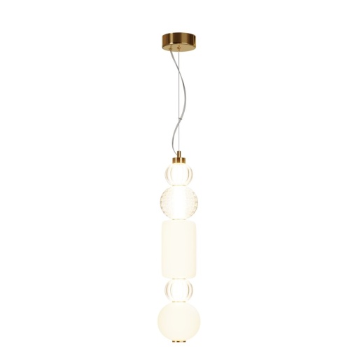 Pendul LED design modern Collar auriu, transparent, alb