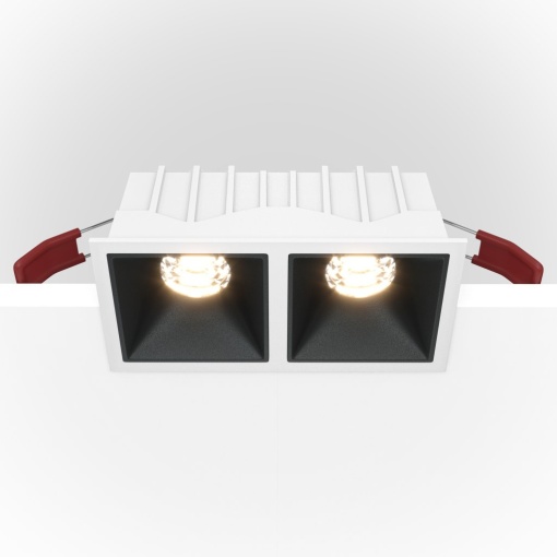 Spot LED incastrabil dimabil cu 2 surse de iluminat Alpha alb, negru 4000K