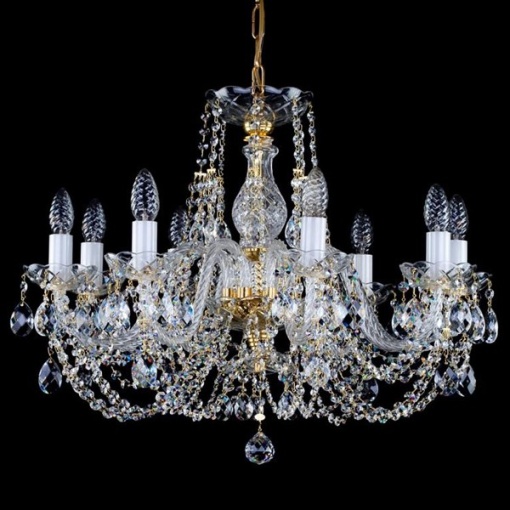 Candelabru cristal Bohemia 8 brate, diam.64cm ANDULA VIII. 230 CE