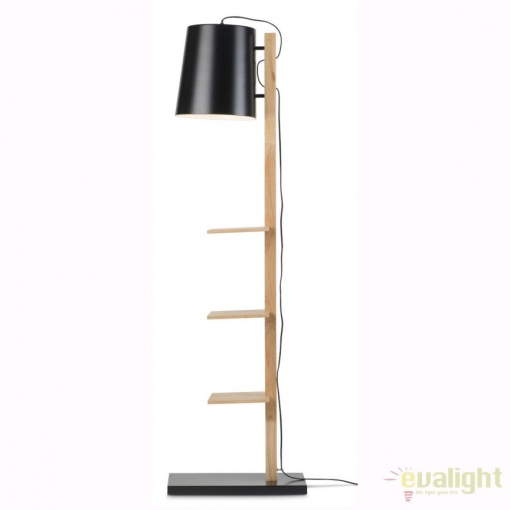 Lampadar chic cu rafturi pentru carti, CAMBRIDGE negru CAMBRIDGE/F/B