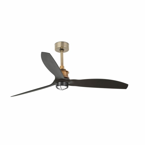 Lustra cu Ventilator si telecomanda JUST FAN M LED auriu vintage/negru