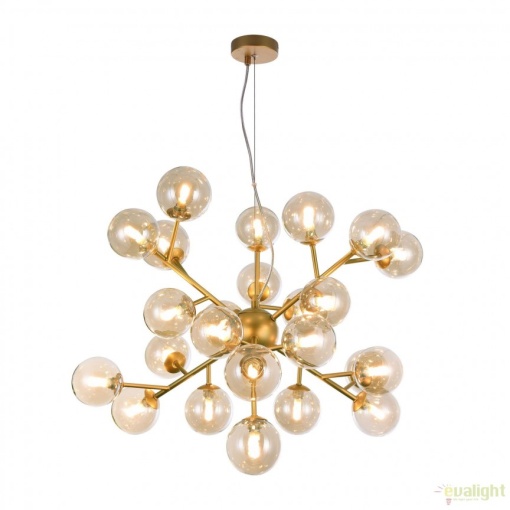 Lustra deosebita cu 24 de surse de lumina Dallas, auriu mat/ chihlimbar MYMOD545PL-24G