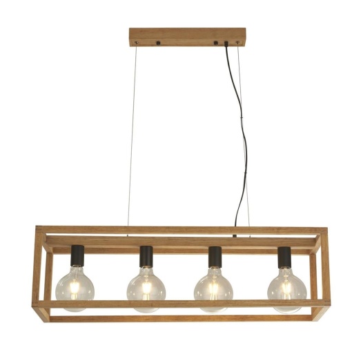 Lustra din lemn design rustic industrial Square 4L