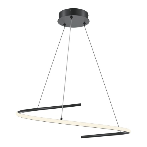 Lustra LED suspendata design circular Curve negru