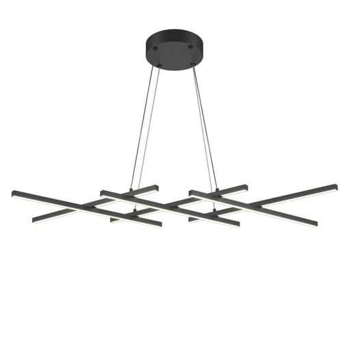 Lustra LED suspendata design geometric Halo negru