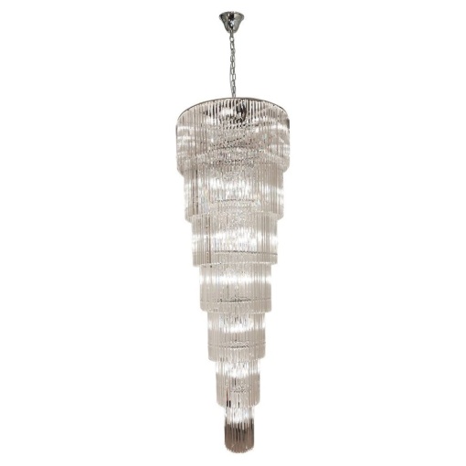 Lustra spectaculoasa pentru casa scarii sau hol LUXE crom, H-330cm