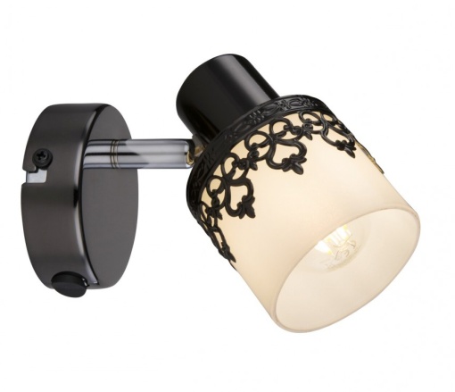 Aplica de perete cu 1 spot design romantic LACEY alb/negru/crom 5341 RX