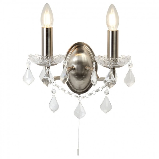 Aplica de perete stil clasic Paris argintiu satin 8732-2SS SRT - Img 1