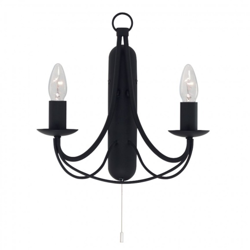 Aplica perete traditionala stil clasic Maypole negru 6342-2BK SRT